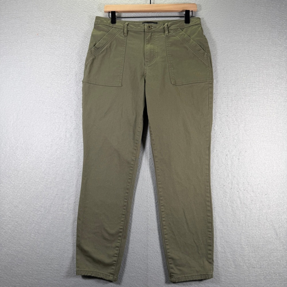Banana Republic Womens Olive Green Utility Cargo Pants Slim Tapered Size 8 32x27